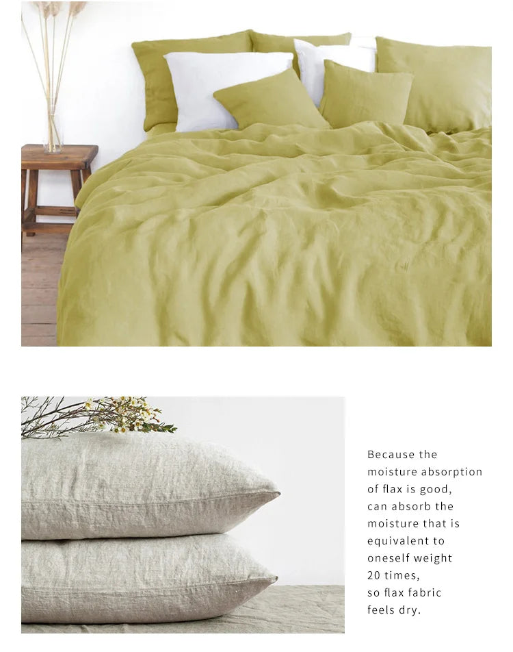 3PCS 100% Linen Duvet Cover Set