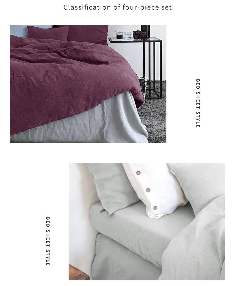 3PCS 100% Linen Duvet Cover Set