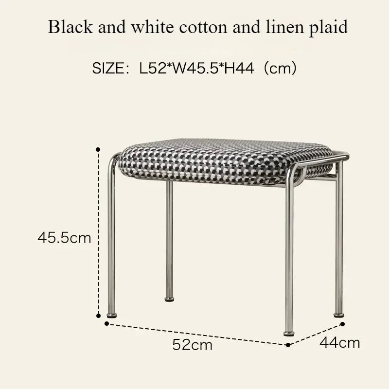 Houndstooth Makeup Stool – Modern, Ergonomic, and Stylish