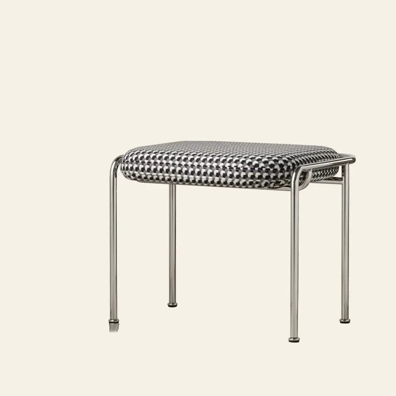 Houndstooth Makeup Stool – Modern, Ergonomic, and Stylish