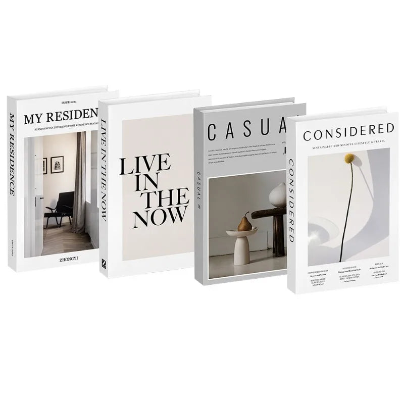 Faux Decorative Books – Set of 4 | Modern Coffee Table & Bookshelf Decor