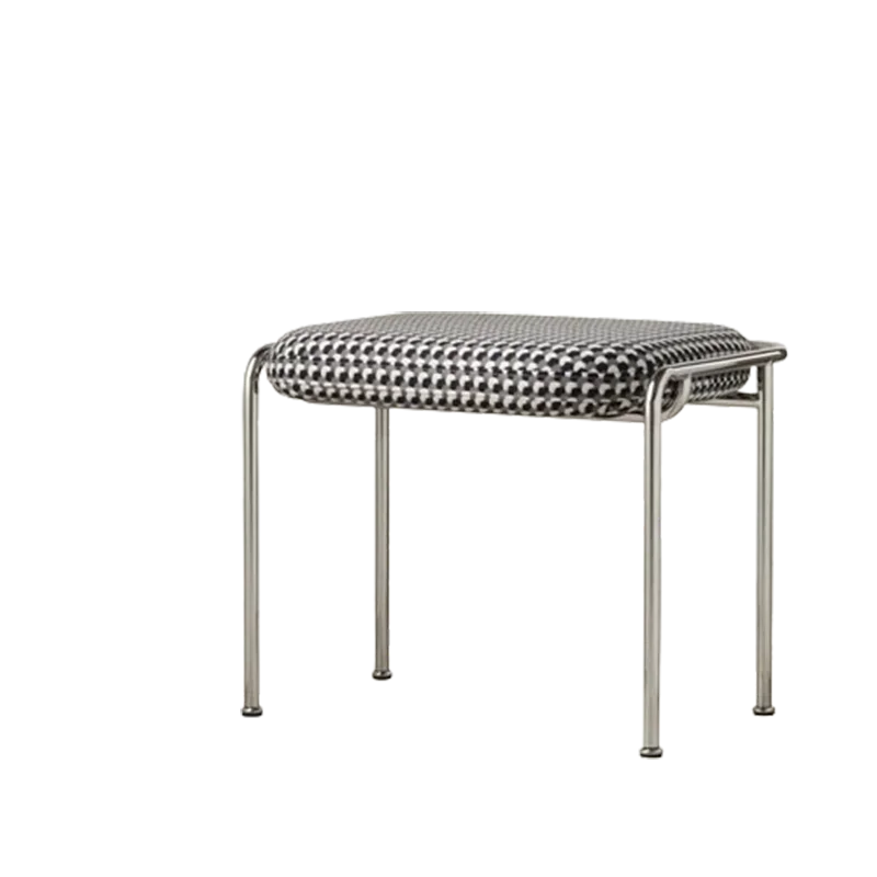 Houndstooth Makeup Stool – Modern, Ergonomic, and Stylish