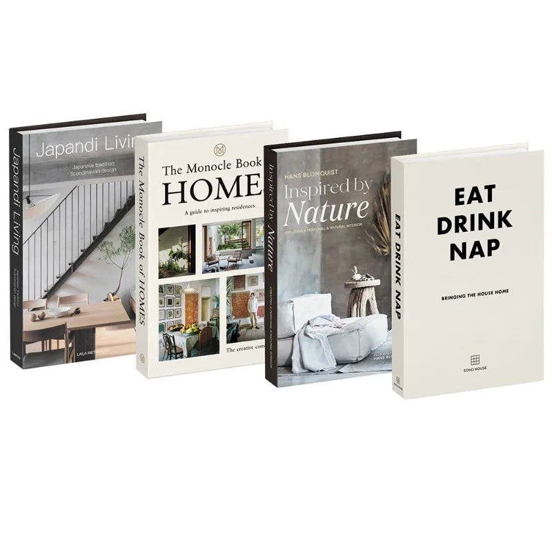 Faux Decorative Books – Set of 4 | Modern Coffee Table & Bookshelf Decor