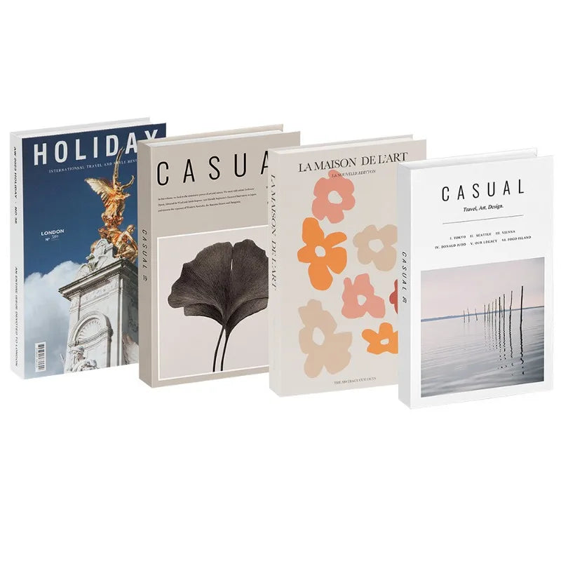 Faux Decorative Books – Set of 4 | Modern Coffee Table & Bookshelf Decor