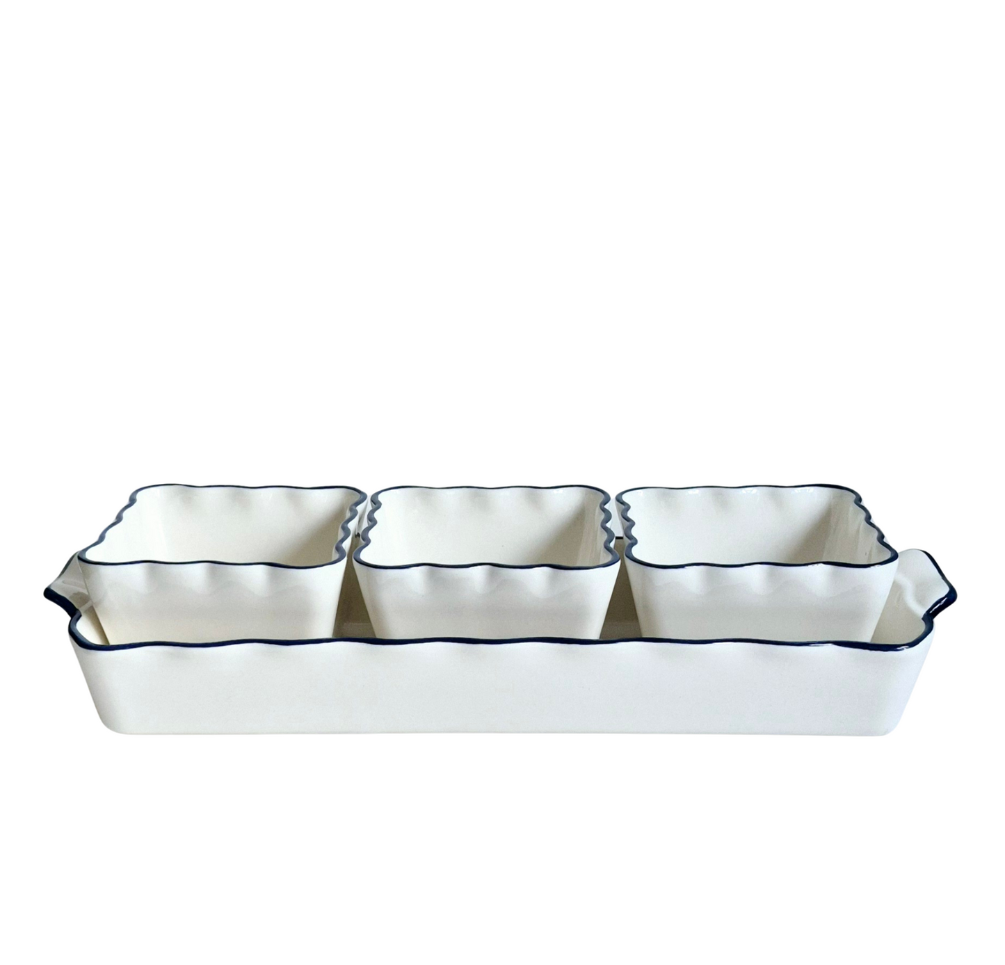 Three-Frame Sauce Dishes with Tray – Timeless and Versatile Design